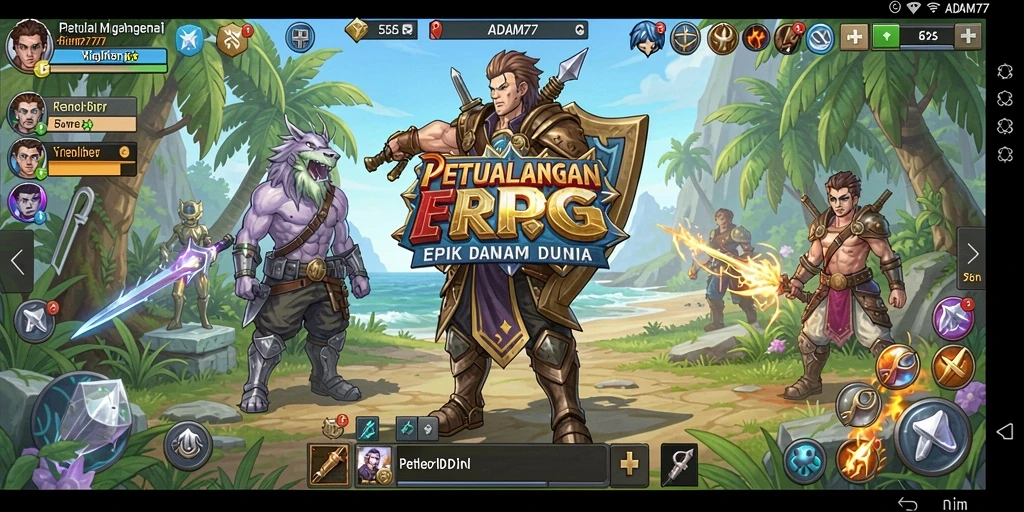 Tampilan gameplay seru dari ADAM77 dengan aksi RPG yang mendebarkan.