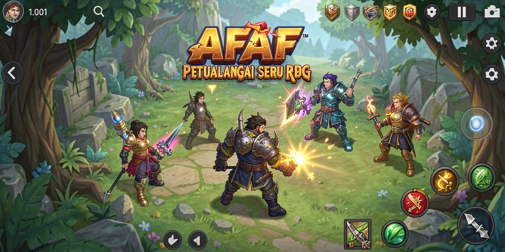 Gameplay seru dan penuh aksi dalam AFAF dengan karakter unik.