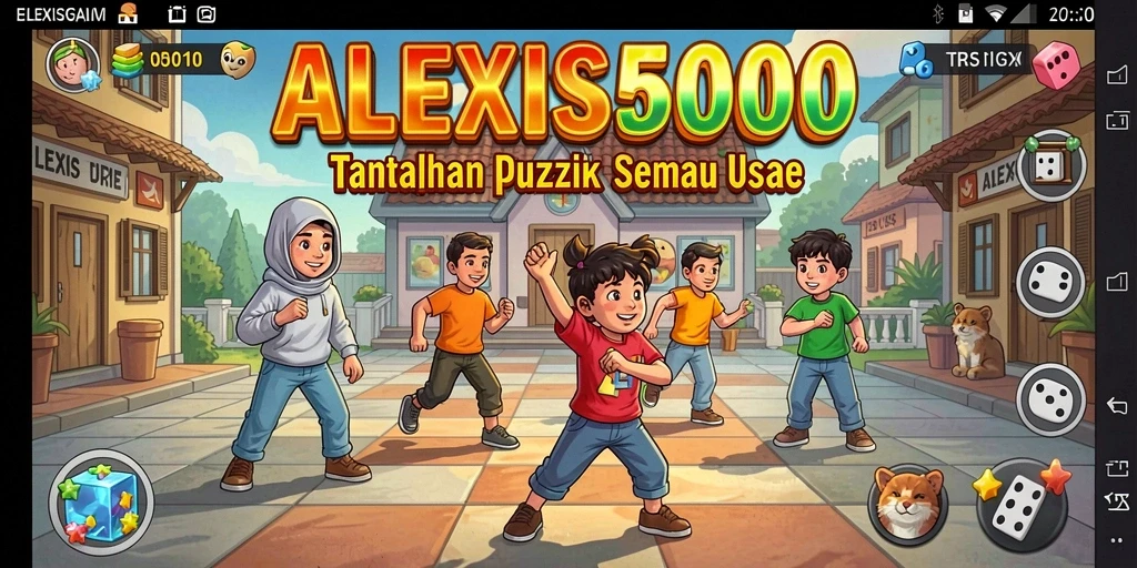 Screenshot ALEXIS500 menampilkan gameplay puzzle yang mendebarkan.