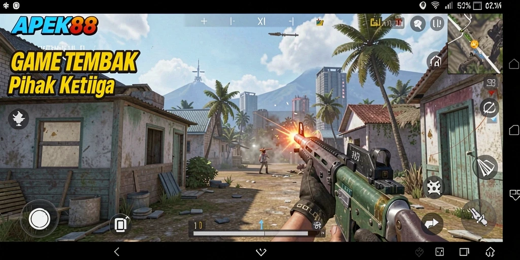 Gameplay menegangkan APEK88 dengan aksi tembak menembak yang intens.
