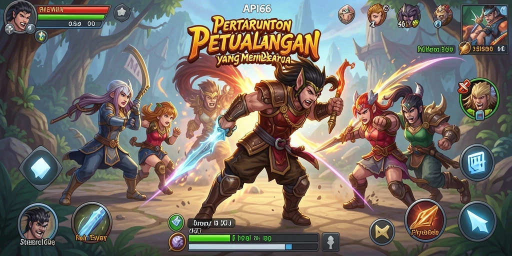 Tangkapan layar yang menunjukkan aksi pertarungan di API66.