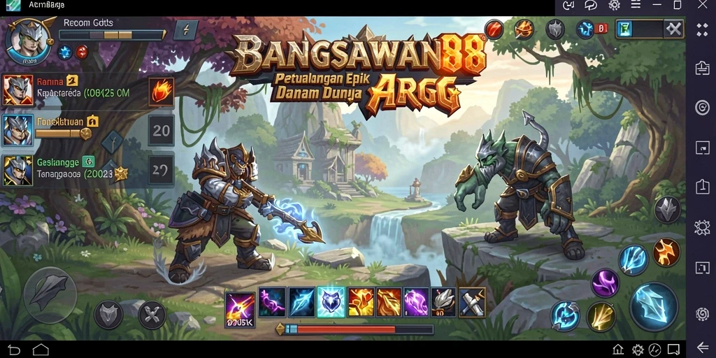 Screenshot gameplay BANGSAWAN88 yang menampilkan aksi petualangan ARPG.