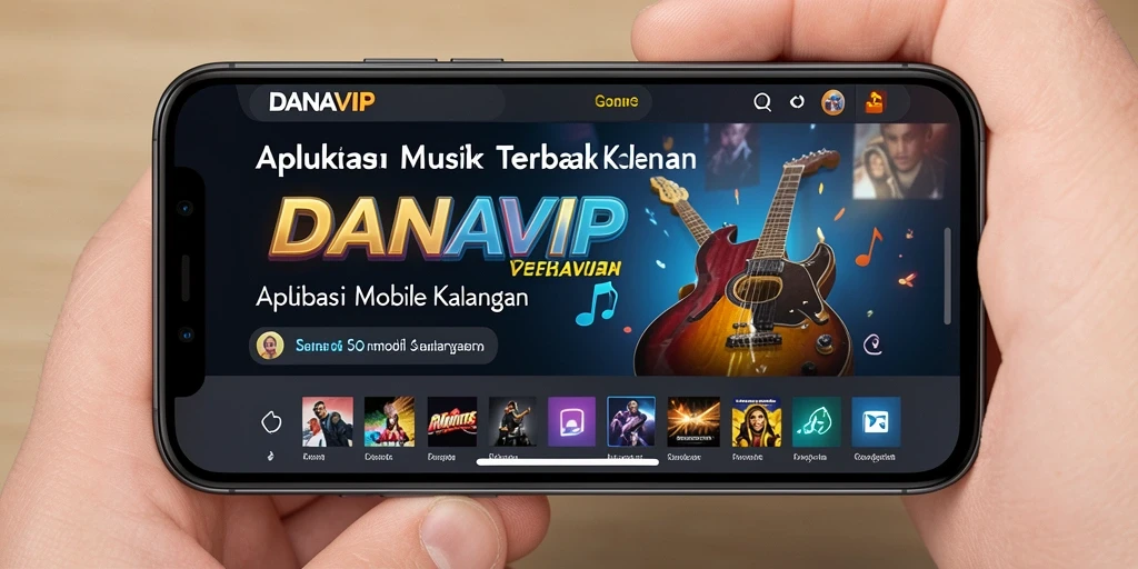 Screenshot gameplay DANAVIP yang menampilkan fitur karaoke dan tantangan musik.