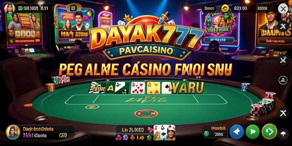 Tangkapan layar gameplay DAYAK777 menampilkan suasana kasino yang nyata dan dealer langsung.