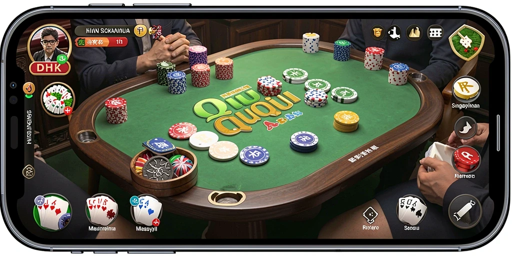 Tampilan gameplay QiuQiu yang menarik dan interaktif.