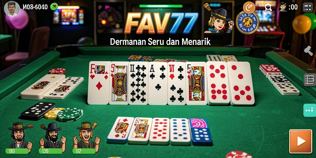 Tampilan menarik gameplay permainan Domino di FAV77.