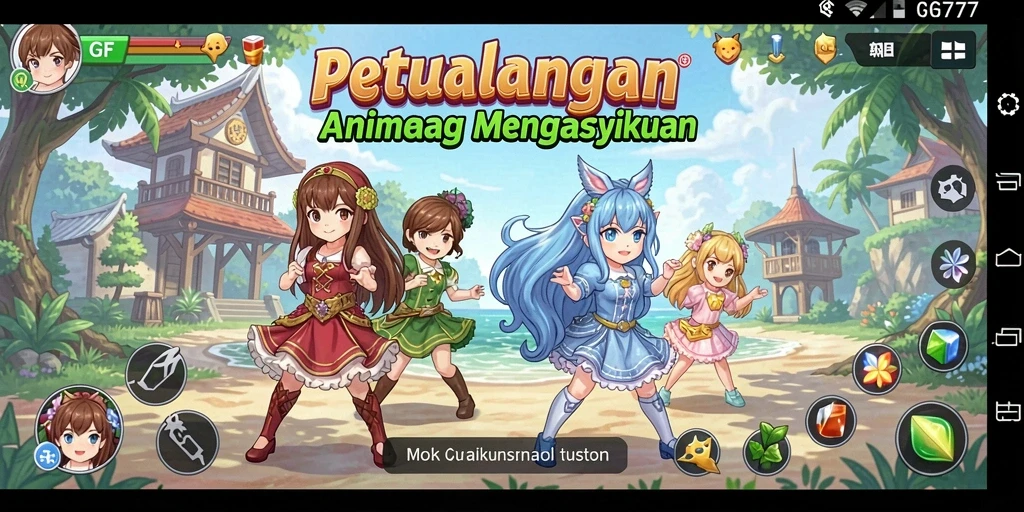 Tampilan gameplay GF777 yang menakjubkan dengan karakter anime.
