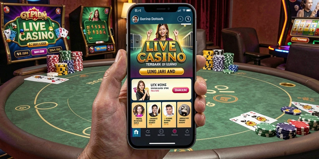 Screenshot gameplay GTPIDN dengan dealer langsung dan interaksi pemain.