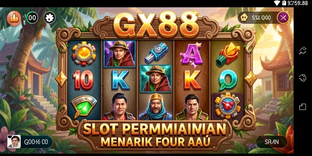 Screenshot menampilkan gameplay Slot GX88 yang menarik dan penuh warna.