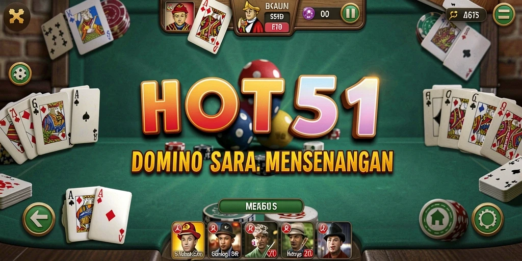 Gameplay HOT51 yang seru dan interaktif di permainan Domino.