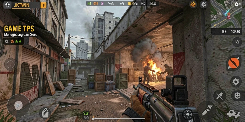 Tampilan grafis menawan dan aksi gameplay seru di JKTWIN.