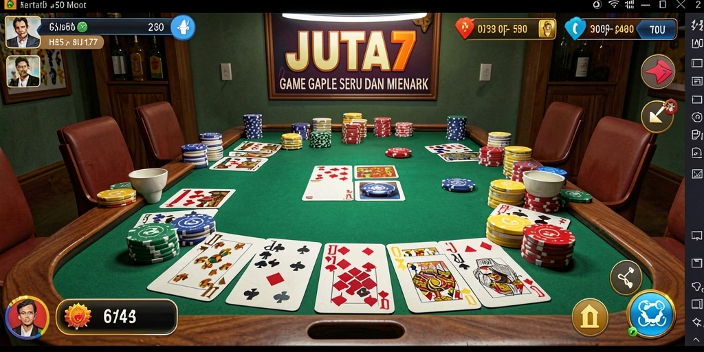 Tampilan gameplay seru di JUTA7 yang menampilkan suasana Gaple.