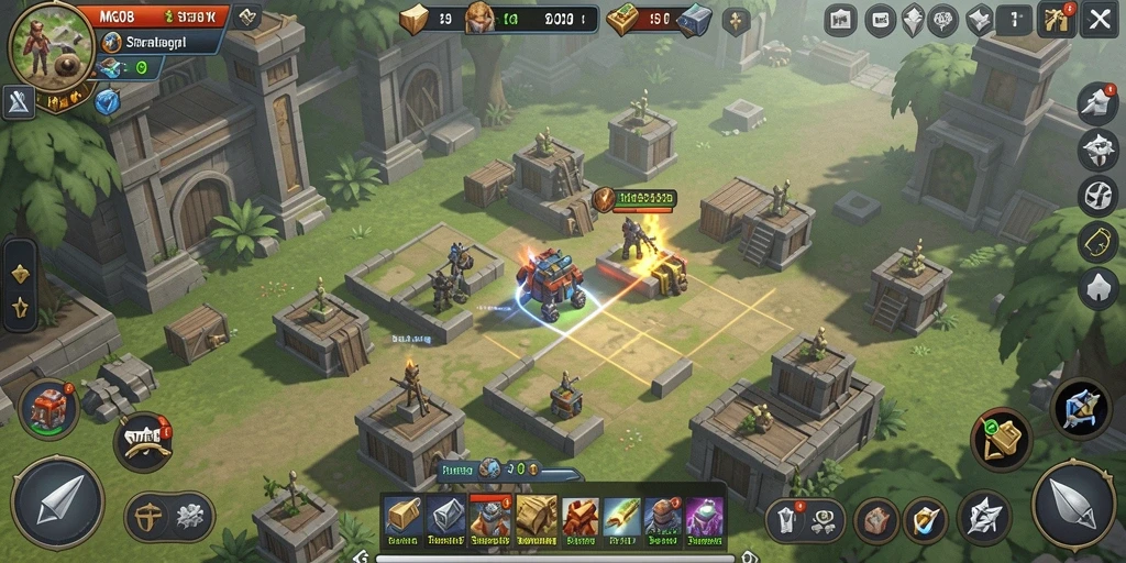 Screenshot MG108 menampilkan aksi seru dalam pertahanan Tower Defense.