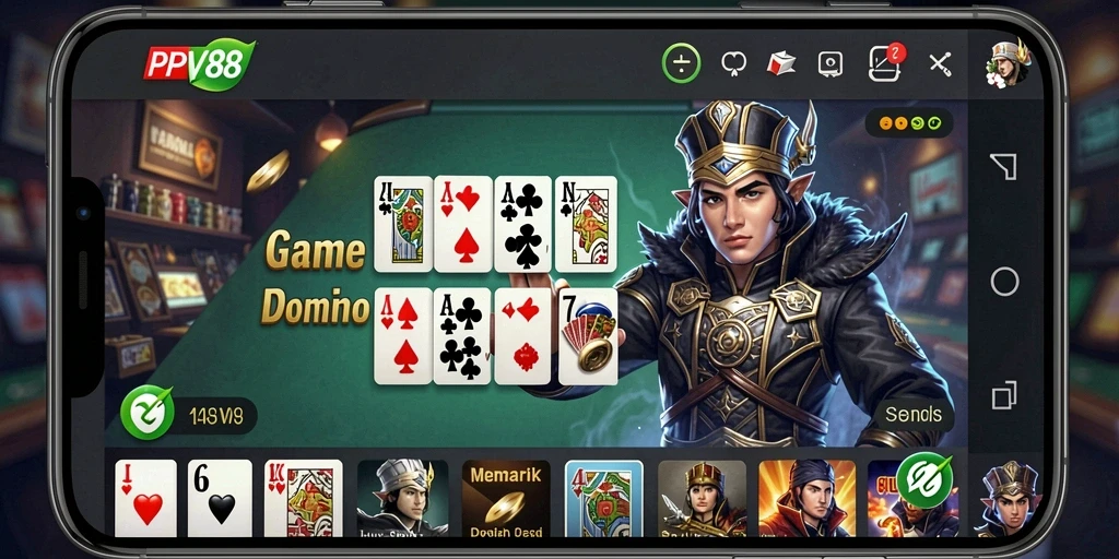 Tampilan gameplay menarik dari PPV88 dalam aksi permainan Domino.
