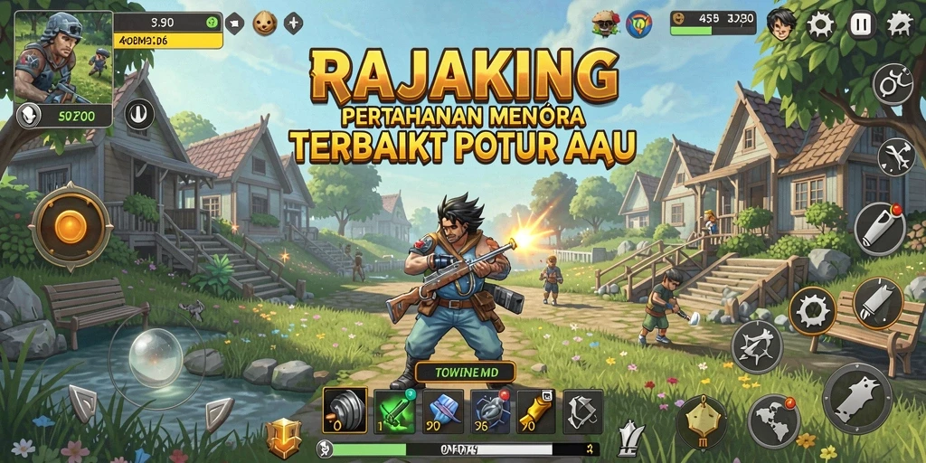 Screenshot menangkap aksi seru dalam permainan Tower Defense.