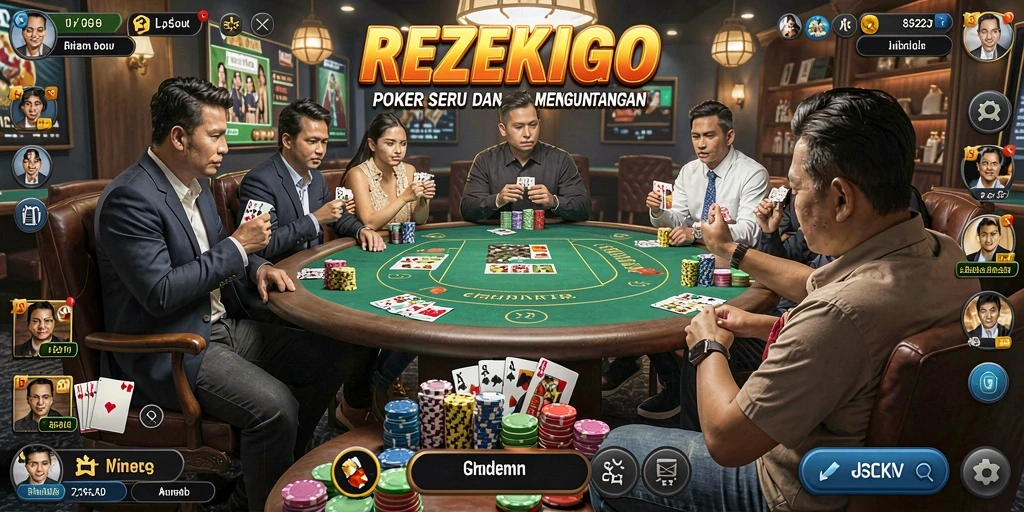Tampilan menarik dari gameplay Poker di REZEKIGO, penuh aksi dan strategi.
