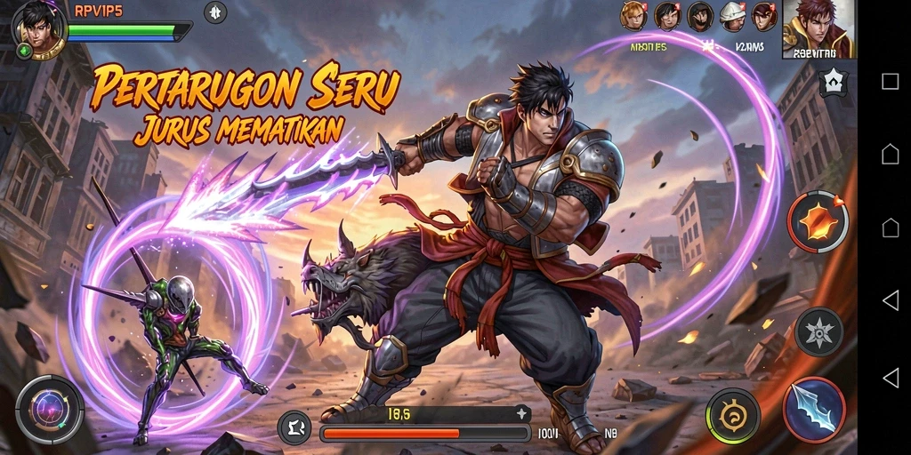 Tampilan gameplay RPVIP5 yang intens dan seru.