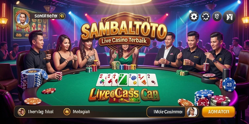 Screenshot gameplay SAMBALTOTO menampilkan suasana Live Casino yang mendebarkan.