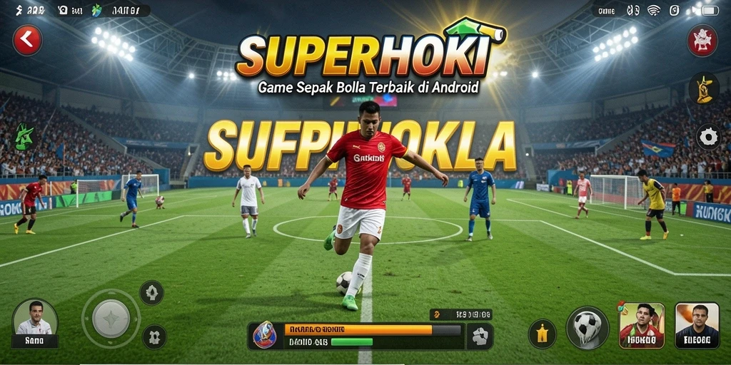 Gameplay seru dalam SUPERHOKI dengan aksi sepak bola yang memukau.
