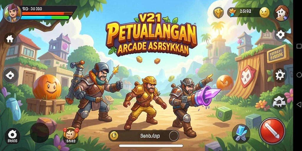 Tampilan gameplay seru dan penuh warna dari V21.