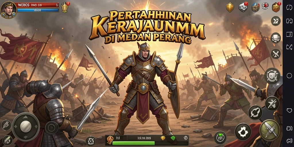 Tampilan gameplay epik dalam WDBOS Tower Defense.