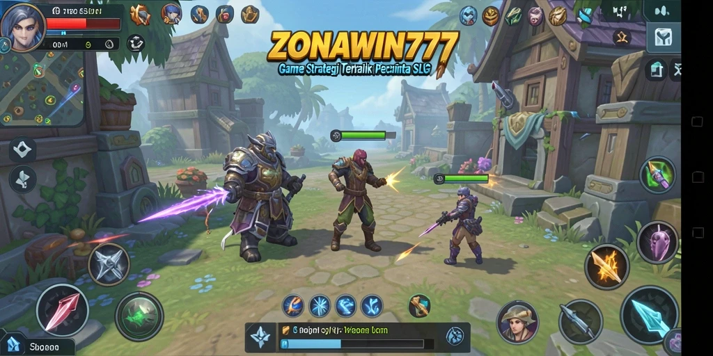 Screenshot ZONAWIN777 menampilkan aksi pertempuran strategi yang seru.