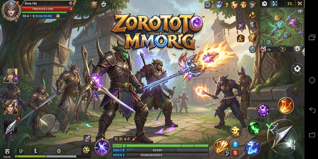 Screenshot ZOROTOTO menampilkan pertarungan epik dalam dunia MMORPG.